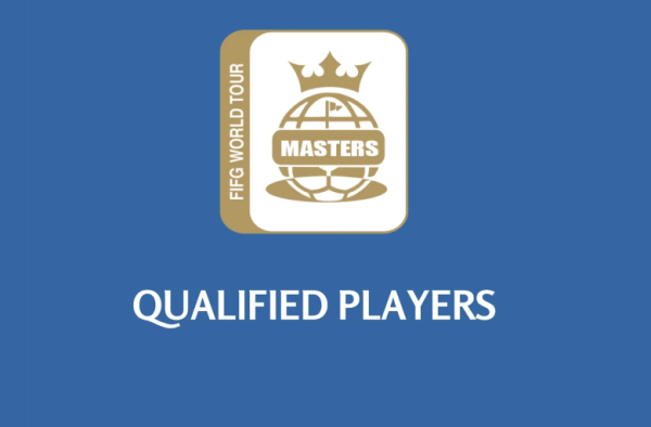 Graphic for FootGolf Masters featuring "Qualified Players" text and FIFG branding.
