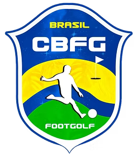 The blue and yellow logo of the Brazilian FootGolf Confederation.