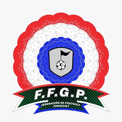 The Paraguayan Footgolf Association's blue, red, and black logo.