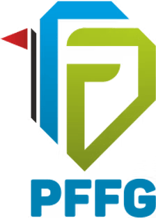 The Green and blue logo of the Poland FootGolf Federation.