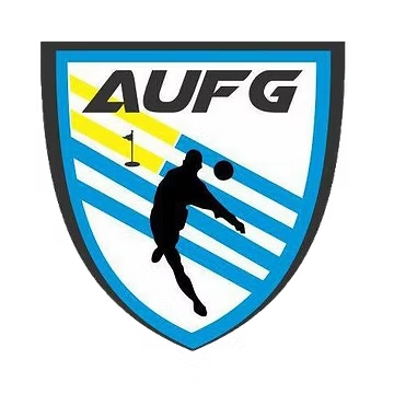 The Uruguayan Footgolf Association's blue, yellow, and black logo