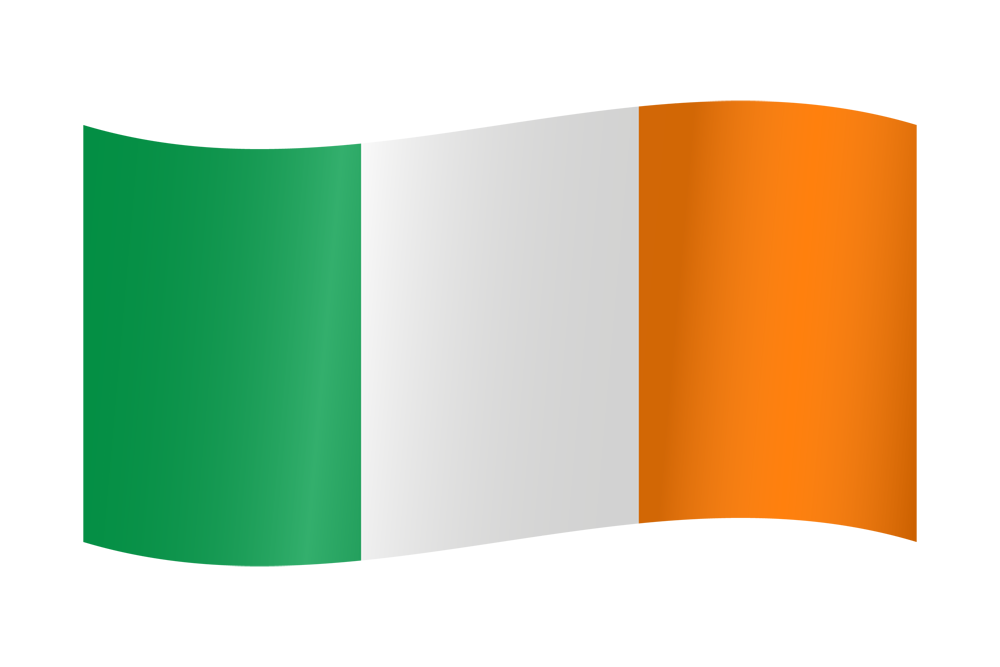 Image of the Waving Irish flag.