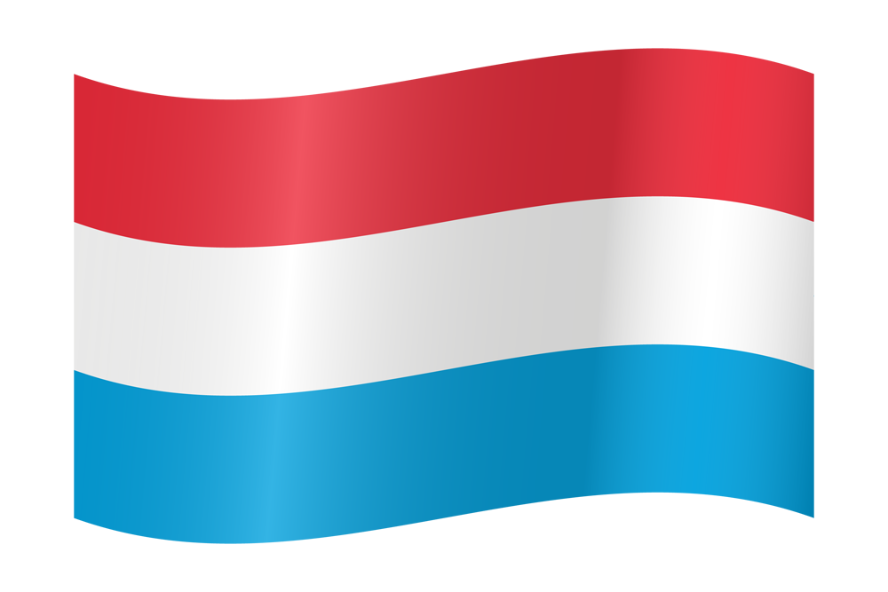 Image of the Waving Luxembourgish flag.