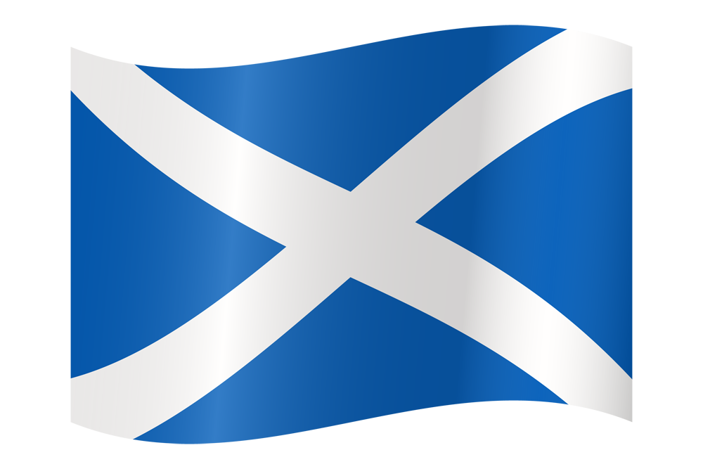 Image of the Waving Scottish flag.