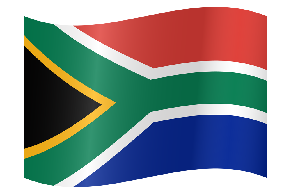 Image of the Waving flag of South Africa.