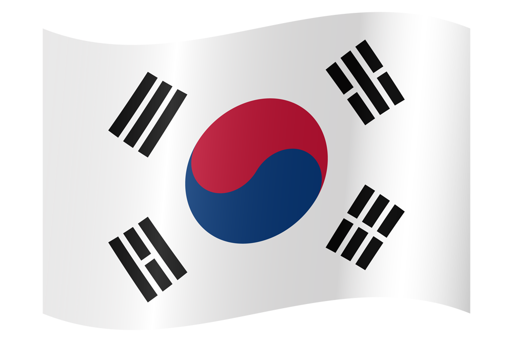 Illustration of the flag of South Korea.