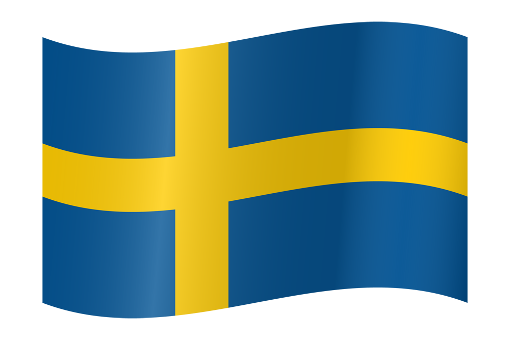 Image of the Waving Swedish flag.