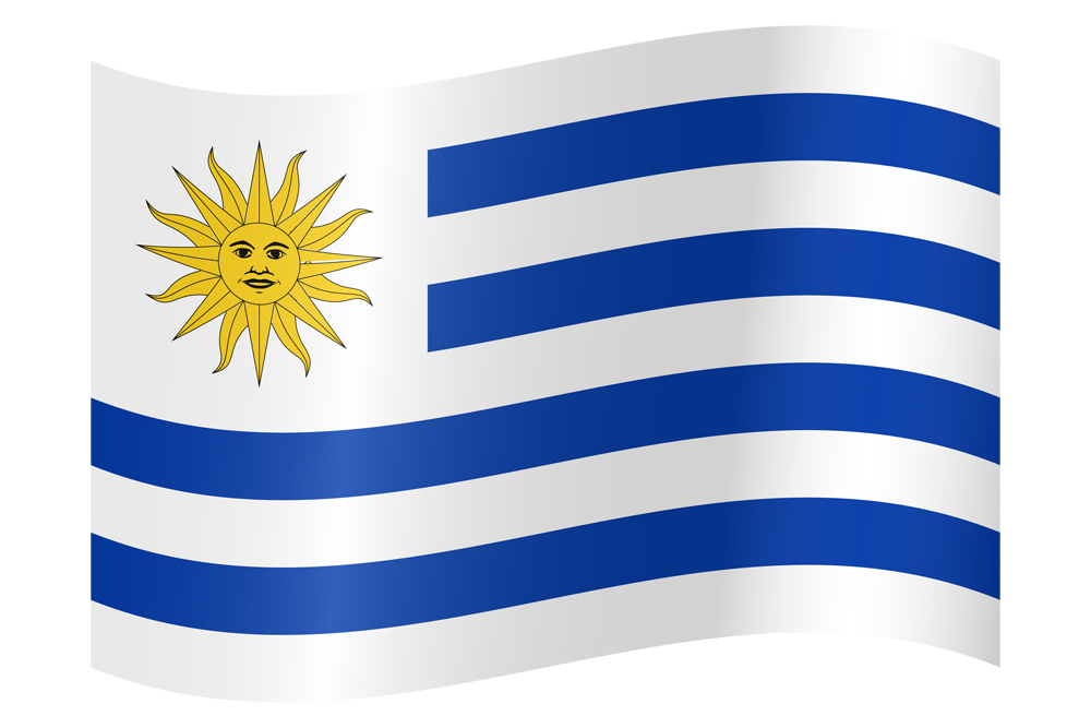 Image of the Waving Uruguayan flag.