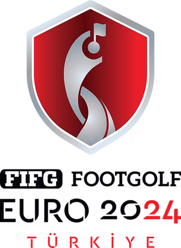 Red, white, and black FIFG FootGolf Euro 2024 Turkye Logo.
