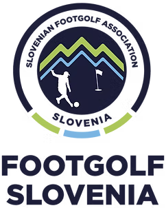 Slovenian FootGolf Federation blue and green logo.
